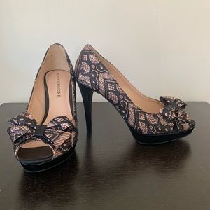 Audrey Brooke Darcy lace peep toe pump